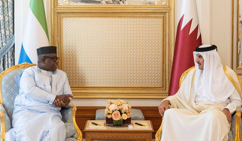 HH the Amir Holds Talks Session with President of Sierra Leone